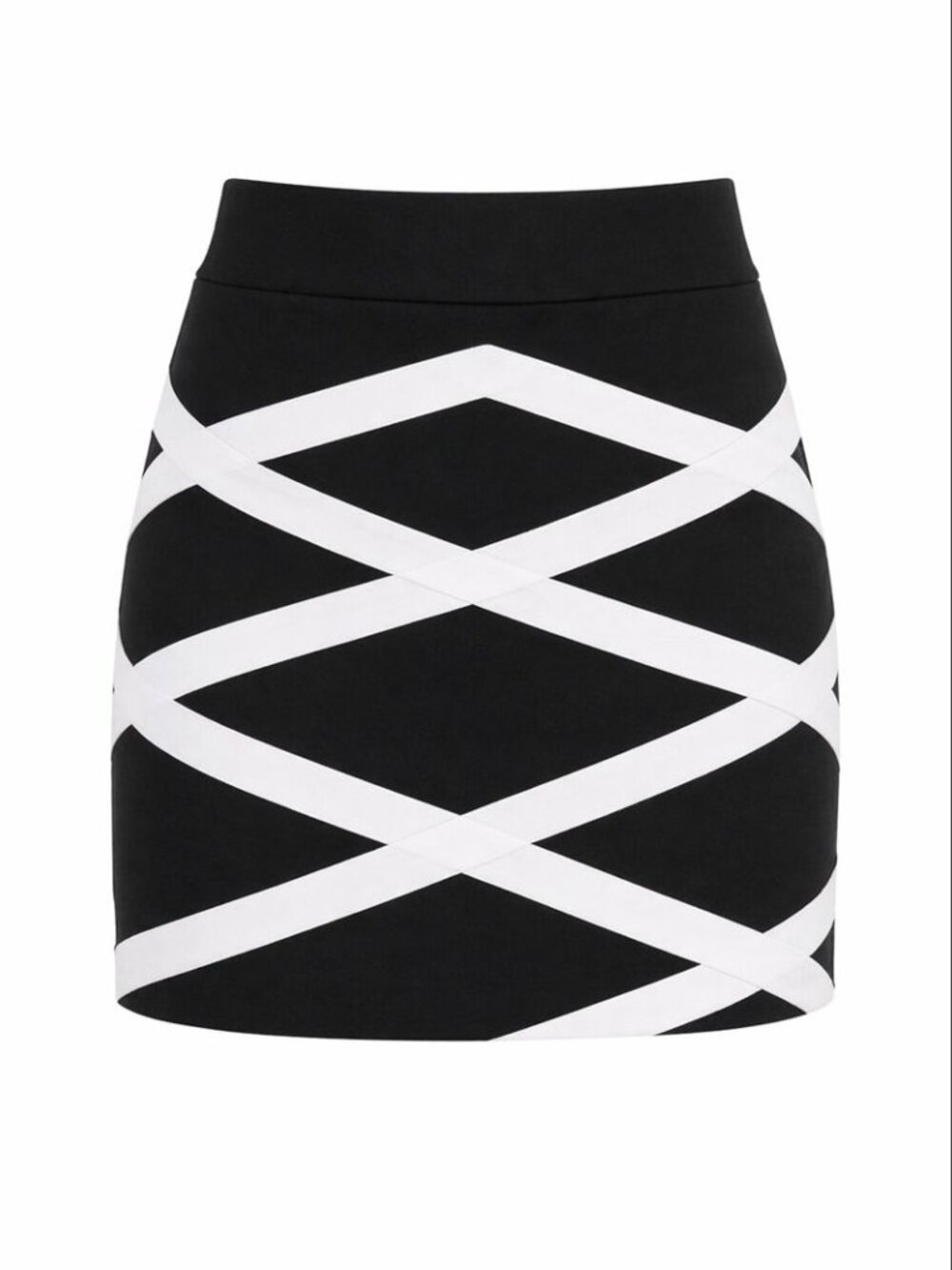 TWENTY ONE Black & White Mini Pencil Skirt
